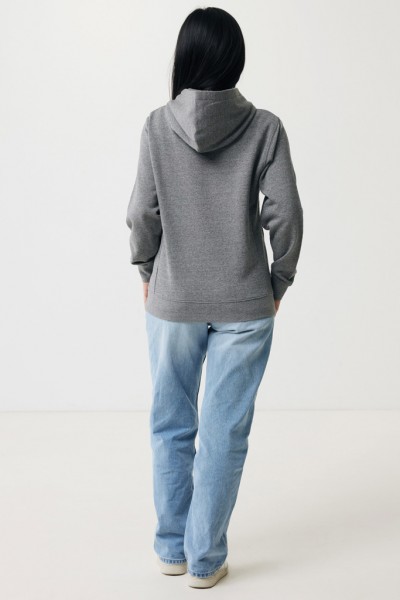 IQONIQ Yengo Hoodie mit Seitentaschen aus rec. Baumwolle, light heather anthracite L