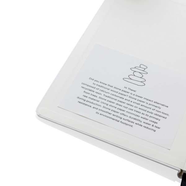 Craftstone A5 Notizbuch aus recycelt. Kraft- und Steinpapier, weiß
