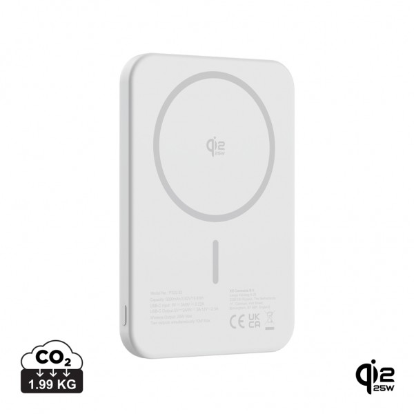 Urban Vitamin Pomona 5000mAh Qi2.2 25W magnetische Powerbank, silber