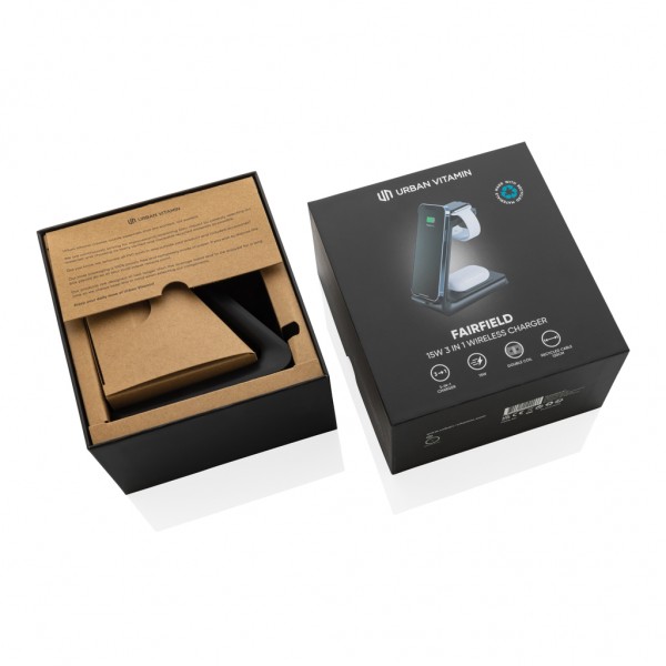 Urban Vitamin Fairfield 3-in-1 Charger aus RCS rPlastik, schwarz