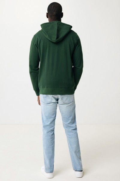 IQONIQ Abisko Zip-Kapuzenpullover aus recycelter Baumwolle, forest green XXS