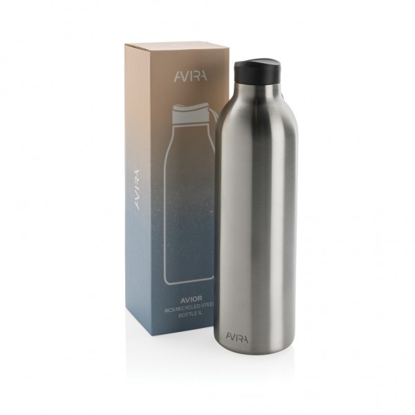 Avira Avior RCS recycelte Stainless-Steel Flasche 1L, silber