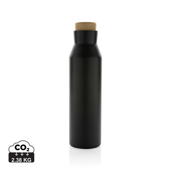 Gaia Vakuumflasche aus RCS recyceltem Stainless-Steel, schwarz