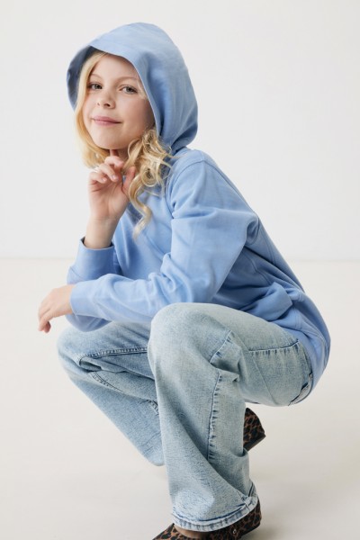 IQONIQ Yengo KidsHoodie mit Seitentaschen aus rec. Baumwolle, sky blue 56