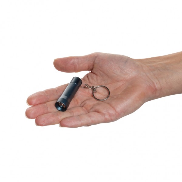 Flash Schlüsselanhänger-Taschenlampe aus RCS rec. Aluminium, blau