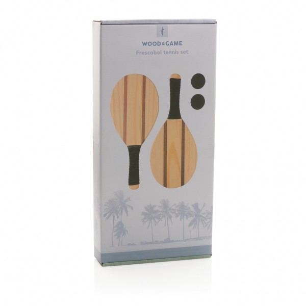 Frescobol Tennis-Set aus Holz, braun