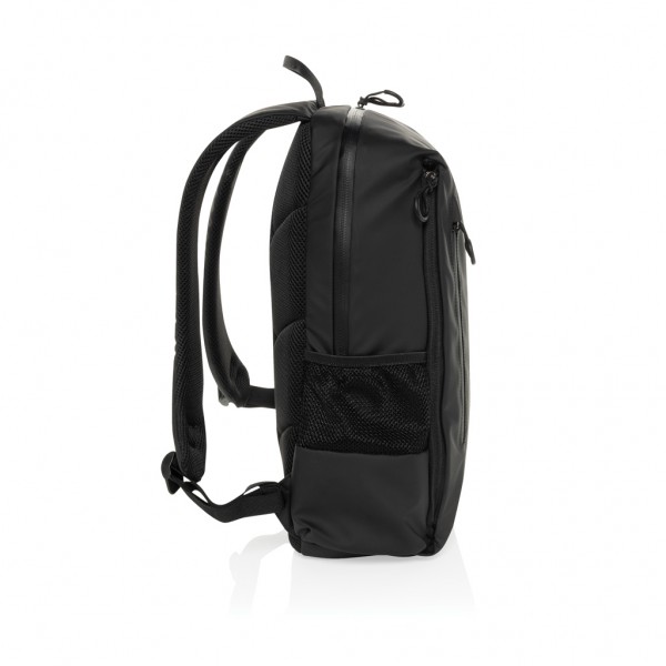 Lima Aware™ RPET wasserabweisender 15,6` Laptop-Rucksack, schwarz