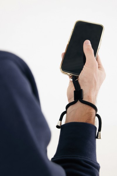 CarryLoop verstellbares Handy-Handgelenksband aus RCS rPET, schwarz