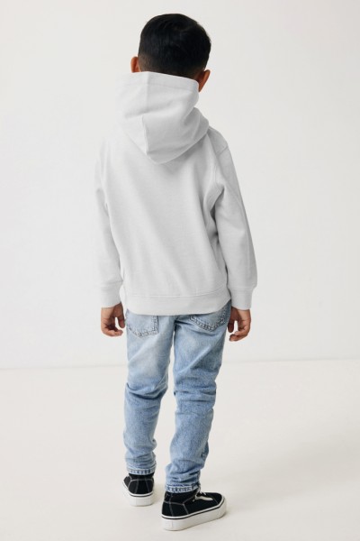 IQONIQ Yengo KidsHoodie mit Seitentaschen aus rec. Baumwolle, light heather grey 1314